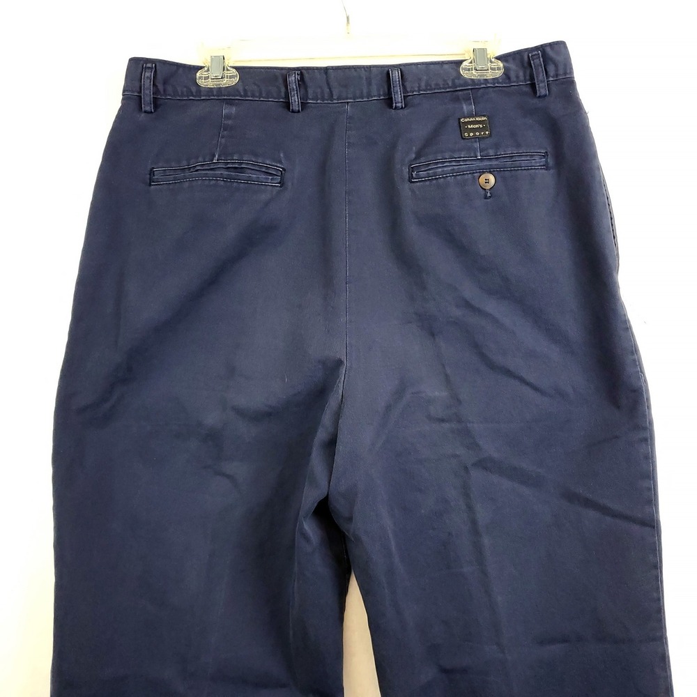 Calvin Klein Sport Cotton Chino Pants Navy Blue Men's Size 36 Actual 35x31 - Picture 4 of 8